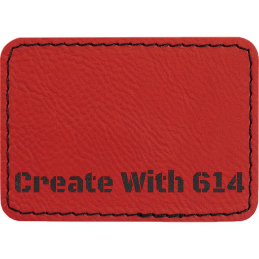 Laserable Leatherette Patch Rectangle 3.5"x2.5" Red Black | Create With 614