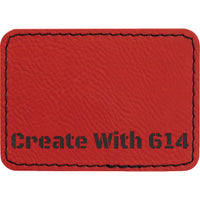 Laserable Leatherette Patch Rectangle 3.5"x2.5" Red Black | Create With 614