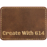 Laserable Leatherette Patch Rectangle 3.5"x2.5" Rustic Gold | Create With 614