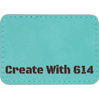 Laserable Leatherette Patch Rectangle 3.5"x2.5" Teal Black | Create With 614