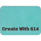 Laserable Leatherette Patch Rectangle 3.5"x2.5" Teal Black | Create With 614
