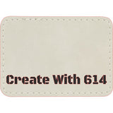 Laserable Leatherette Patch Rectangle 3.5"x2.5" White Black | Create With 614