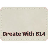 Laserable Leatherette Patch Rectangle 3.5"x2.5" White Black | Create With 614