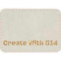 Laserable Leatherette Patch Rectangle 3.5"x2.5" White Gold | Create With 614