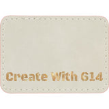 Laserable Leatherette Patch Rectangle 3.5"x2.5" White Gold | Create With 614