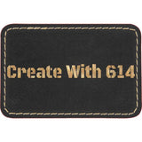 Laserable Leatherette Rectangle Patch 3"x2" Black Gold | Create With 614