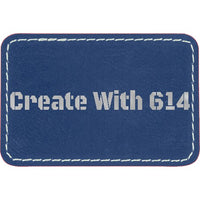 Laserable Leatherette Rectangle Patch 3"x2" Blue Silver | Create With 614