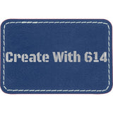 Laserable Leatherette Rectangle Patch 3"x2" Blue Silver | Create With 614