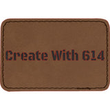 Laserable Leatherette Rectangle Patch 3"x2" Dark Brown Black | Create With 614