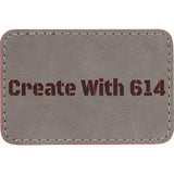 Laserable Leatherette Rectangle Patch 3"x2" Gray Black | Create With 614