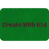 Laserable Leatherette Rectangle Patch 3"x2" Green Black | Create With 614