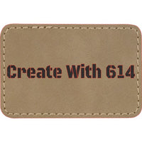 Laserable Leatherette Rectangle Patch 3"x2" Light Brown Black | Create With 614