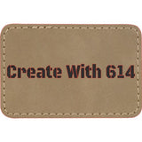 Laserable Leatherette Rectangle Patch 3"x2" Light Brown Black | Create With 614