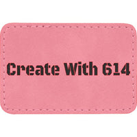 Laserable Leatherette Rectangle Patch 3"x2" Pink Black | Create With 614