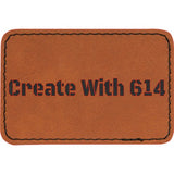 Laserable Leatherette Rectangle Patch 3"x2" Rawhide Black | Create With 614