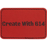 Laserable Leatherette Rectangle Patch 3"x2" Red Black | Create With 614