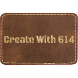 Laserable Leatherette Rectangle Patch 3"x2" Rustic Gold | Create With 614