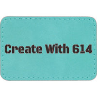 Laserable Leatherette Rectangle Patch 3"x2" Teal Black | Create With 614