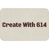 Laserable Leatherette Rectangle Patch 3"x2" White Black | Create With 614