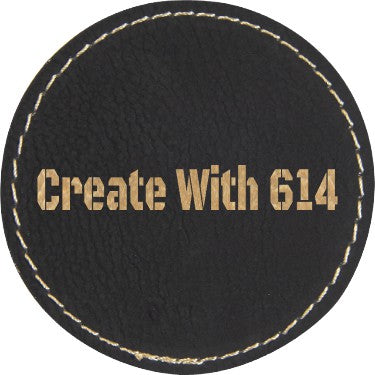 Laserable Leatherette 2.5" Round Patch with Adhesive