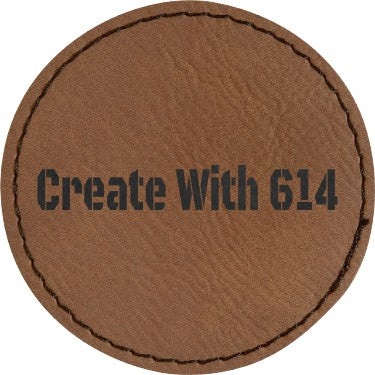 Laserable Leatherette 2.5" Round Patch with Adhesive