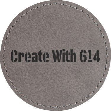 Laserable Leatherette 2.5" Round Patch with Adhesive