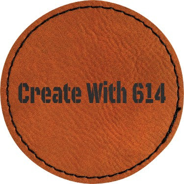 Laserable Leatherette 2.5" Round Patch with Adhesive