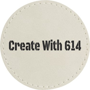 Laserable Leatherette 2.5" Round Patch with Adhesive