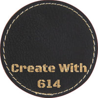 Laserable Leatherette Round Patch 3" Black Gold | Create With 614