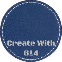 Laserable Leatherette Round Patch 3" Blue Silver | Create With 614