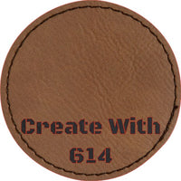 Laserable Leatherette Round Patch 3" Dark Brown Black | Create With 614