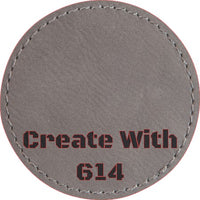 Laserable Leatherette Round Patch 3" Gray Black | Create With 614