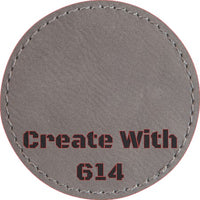 Laserable Leatherette Round Patch 3" Gray Black | Create With 614