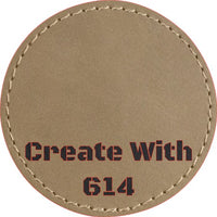 Laserable Leatherette Round Patch 3" Light Brown Black | Create With 614