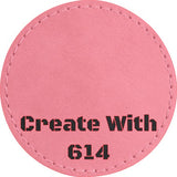 Laserable Leatherette Round Patch 3" Pink Black | Create With 614