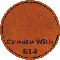 Laserable Leatherette Round Patch 3" Rawhide Black | Create With 614
