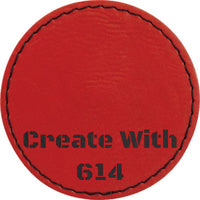 Laserable Leatherette Round Patch 3" Red Black | Create With 614