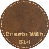 Laserable Leatherette Round Patch 3" Rustic Gold | Create With 614