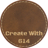 Laserable Leatherette Round Patch 3" Rustic Gold | Create With 614