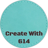 Laserable Leatherette Round Patch 3" Teal Black | Create With 614