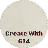 Laserable Leatherette Round Patch 3" White Black | Create With 614