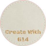 Laserable Leatherette Round Patch 3" White Gold | Create With 614