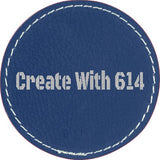 Laserable Leatherette Round Patch 2.5" Blue Silver | Create With 614