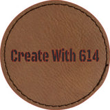 Laserable Leatherette Round Patch 2.5" Dark Brown Black | Create With 614