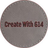 Laserable Leatherette Round Patch 2.5" Gray Black | Create With 614