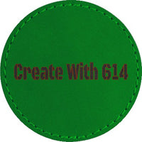 Laserable Leatherette Round Patch 2.5" Green Black | Create With 614