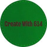Laserable Leatherette Round Patch 2.5" Green Black | Create With 614