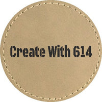 Laserable Leatherette Round Patch 2.5" Khaki Black | Create With 614