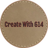 Laserable Leatherette Round Patch 2.5" Light Brown Black | Create With 614