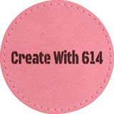 Laserable Leatherette Round Patch 2.5" Pink Black | Create With 614